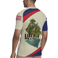Liberia Wildlife Rugby Jersey with African Safari and Ocean Marine Life Design