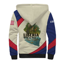 Liberia Wildlife Sherpa Hoodie with African Safari and Ocean Marine Life Design