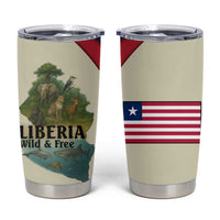 Liberia Wildlife Tumbler Cup with African Safari and Ocean Marine Life Design