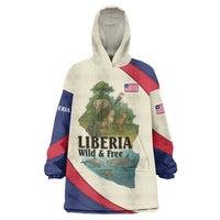 Liberia Wildlife Wearable Blanket Hoodie with African Safari and Ocean Marine Life Design