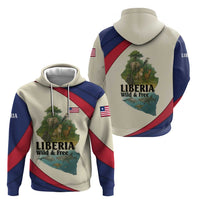 Liberia Wildlife Zip Hoodie with African Safari and Ocean Marine Life Design