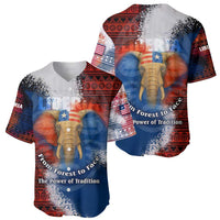 Liberia Elephant Power of Tradition Baseball Jersey with Tribal Red Blue Splash Pattern