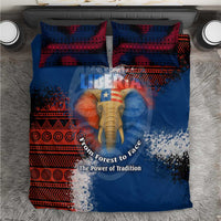 Liberia Elephant Power of Tradition Bedding Set with Tribal Red Blue Splash Pattern