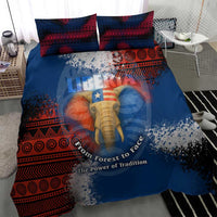 Liberia Elephant Power of Tradition Bedding Set with Tribal Red Blue Splash Pattern