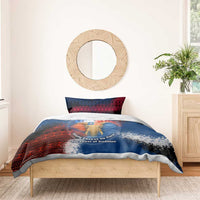 Liberia Elephant Power of Tradition Bedding Set with Tribal Red Blue Splash Pattern