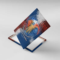 Liberia Elephant Power of Tradition Canvas Wall Art with Tribal Red Blue Splash Pattern