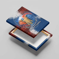 Liberia Elephant Power of Tradition Canvas Wall Art with Tribal Red Blue Splash Pattern