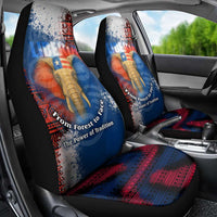 Liberia Elephant Power of Tradition Car Seat Cover with Tribal Red Blue Splash Pattern