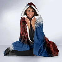 Liberia Elephant Power of Tradition Hooded Blanket with Tribal Red Blue Splash Pattern