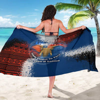 Liberia Elephant Power of Tradition Sarong with Tribal Red Blue Splash Pattern