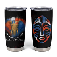 Liberia Elephant Power of Tradition Tumbler Cup with Tribal Red Blue Splash Pattern