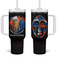 Liberia Elephant Power of Tradition Tumbler With Handle with Tribal Red Blue Splash Pattern