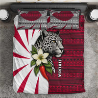 Liberia Bedding Set with Leopard Head, White Lily, and Red Chili Tribal Design - Wonder Print Shop