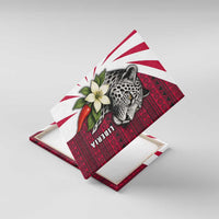 Liberia Canvas Wall Art with Leopard Head, White Lily, and Red Chili Tribal Design - Wonder Print Shop