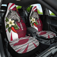 Liberia Car Seat Cover with Leopard Head, White Lily, and Red Chili Tribal Design - Wonder Print Shop