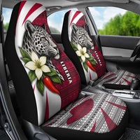 Liberia Car Seat Cover with Leopard Head, White Lily, and Red Chili Tribal Design - Wonder Print Shop