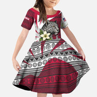 Liberia Family Matching Summer Maxi Dress and Hawaiian Shirt with Leopard Head, White Lily, and Red Chili Tribal Design - Wonder Print Shop