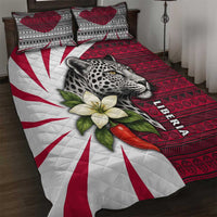 Liberia Quilt Bed Set with Leopard Head, White Lily, and Red Chili Tribal Design - Wonder Print Shop