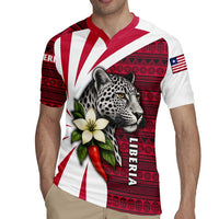 Liberia Rugby Jersey with Leopard Head, White Lily, and Red Chili Tribal Design - Wonder Print Shop