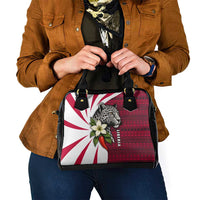 Liberia Shoulder Handbag with Leopard Head, White Lily, and Red Chili Tribal Design - Wonder Print Shop