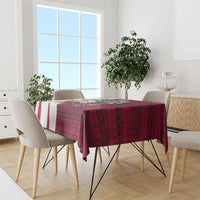 Liberia Tablecloth with Leopard Head, White Lily, and Red Chili Tribal Design - Wonder Print Shop