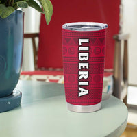 Liberia Tumbler Cup with Leopard Head, White Lily, and Red Chili Tribal Design - Wonder Print Shop