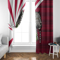 Liberia Window Curtain with Leopard Head, White Lily, and Red Chili Tribal Design - Wonder Print Shop