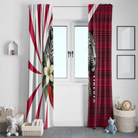 Liberia Window Curtain with Leopard Head, White Lily, and Red Chili Tribal Design - Wonder Print Shop