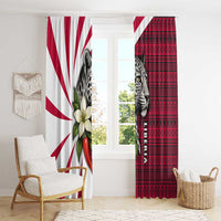Liberia Window Curtain with Leopard Head, White Lily, and Red Chili Tribal Design - Wonder Print Shop