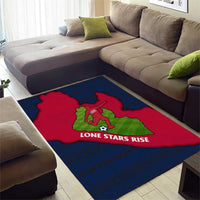 Liberia Lone Stars Rise Football Area Rug with Map Graphic and National Flag Design