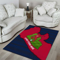 Liberia Lone Stars Rise Football Area Rug with Map Graphic and National Flag Design