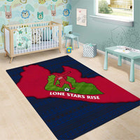 Liberia Lone Stars Rise Football Area Rug with Map Graphic and National Flag Design