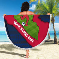 Liberia Lone Stars Rise Football Beach Blanket with Map Graphic and National Flag Design
