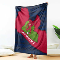 Liberia Lone Stars Rise Football Blanket with Map Graphic and National Flag Design