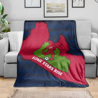 Liberia Lone Stars Rise Football Blanket with Map Graphic and National Flag Design