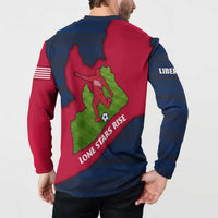 Liberia Lone Stars Rise Football Button Sweatshirt with Map Graphic and National Flag Design