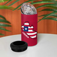 Liberia Lone Stars Rise Football 4 in 1 Can Cooler Tumbler with Map Graphic and National Flag Design