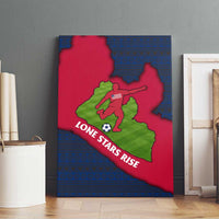Liberia Lone Stars Rise Football Canvas Wall Art with Map Graphic and National Flag Design