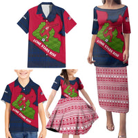 Liberia Lone Stars Rise Football Family Matching Puletasi and Hawaiian Shirt with Map Graphic and National Flag Design