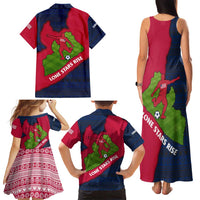 Liberia Lone Stars Rise Football Family Matching Tank Maxi Dress and Hawaiian Shirt with Map Graphic and National Flag Design