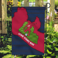 Liberia Lone Stars Rise Football Garden Flag with Map Graphic and National Flag Design