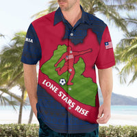 Liberia Lone Stars Rise Football Hawaiian Shirt with Map Graphic and National Flag Design