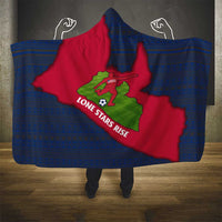 Liberia Lone Stars Rise Football Hooded Blanket with Map Graphic and National Flag Design