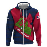 Liberia Lone Stars Rise Football Hoodie with Map Graphic and National Flag Design
