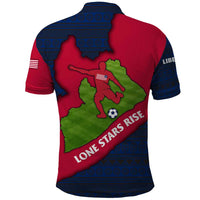 Liberia Lone Stars Rise Football Polo Shirt with Map Graphic and National Flag Design
