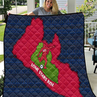 Liberia Lone Stars Rise Football Quilt with Map Graphic and National Flag Design