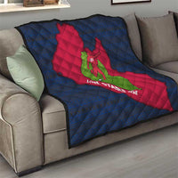 Liberia Lone Stars Rise Football Quilt with Map Graphic and National Flag Design