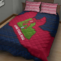 Liberia Lone Stars Rise Football Quilt Bed Set with Map Graphic and National Flag Design