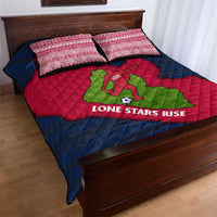 Liberia Lone Stars Rise Football Quilt Bed Set with Map Graphic and National Flag Design