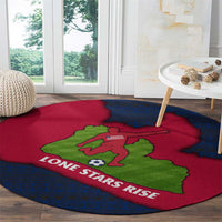 Liberia Lone Stars Rise Football Round Carpet with Map Graphic and National Flag Design